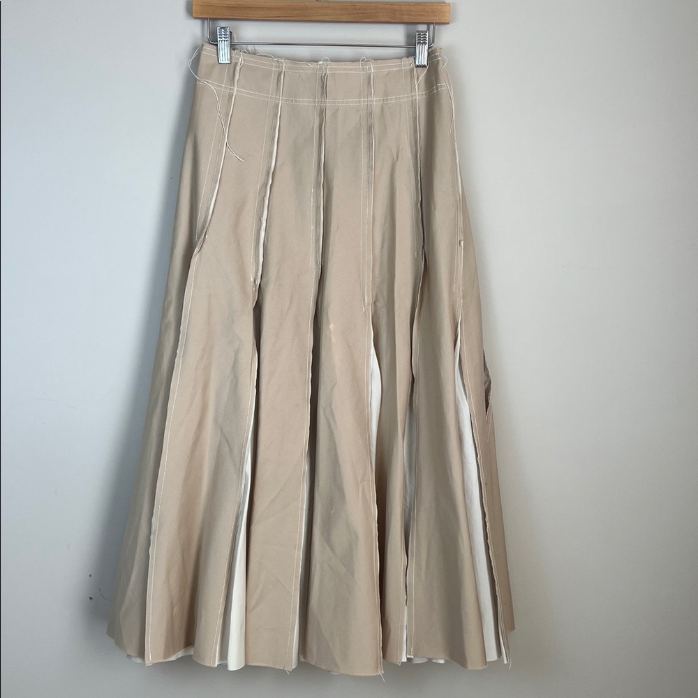 Zara Pleated Maxi Skirt Western Boho Lagenlook Size Small - Picture 6 of 14